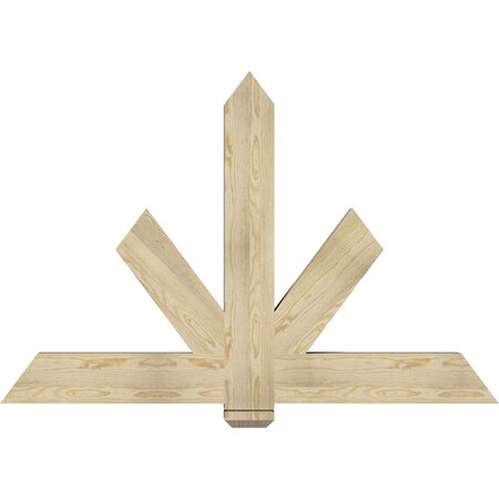 Ekena Millwork Kennewick Rough Sawn Timber Gable Bracket, Douglas Fir, 60"W x 40"H x 4"D x 6"F, 16/12 Pitch GBW060X40X0406KEN00RDF